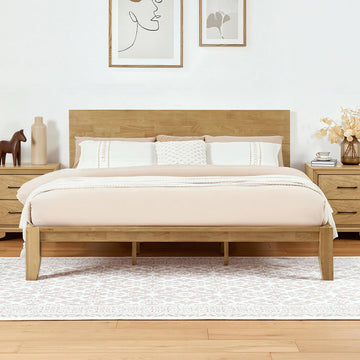 Mikor King Japanese Joinery Bed Frame, Solid Wood, No-Tool Setup