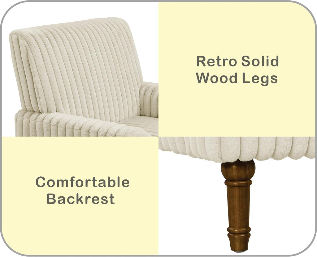 Accent Chair , Comfy Upholstered Mid-Century Reading Chair with Solid Wood Legs, Wide Singe Mid-Century Lounge Sofa