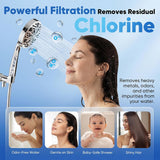 High Pressure Handheld Shower Head, 5" Large 10-Mode Filtered Showerhead with 59" Stainless Steel Hose