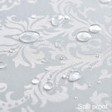 Rectangle Table Cloth - 60 x 102 Inch White Jacquard Tablecloths Damask Design Spillproof Wrinkle Re
