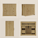 36" Freestanding Fluted Bathroom Vanity with Sink & Drain - Cabinet with 4 Drawers & Door