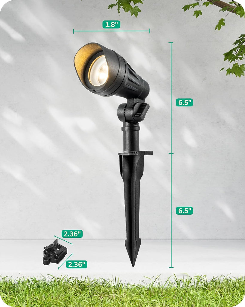 Low Voltage LED Landscape Lights, 3.2W 240LM Waterproof SpotLights | 12V 3000K AC/DC, 35° Beam Angle, CRI 80, Outdoor