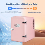 Mini Fridge with Observation Window 4-Liter Six 12 oz Cans Portable Warmer & Cooler Compact Refrigerator, 100% Eco