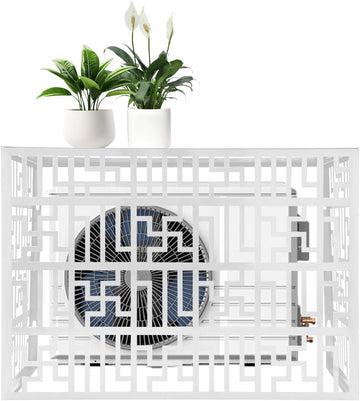Metal Air Conditioner Fence, 4 Panels Privacy Screens Fence Panels for Outside, No Digger Enclosure AC Unit Fence