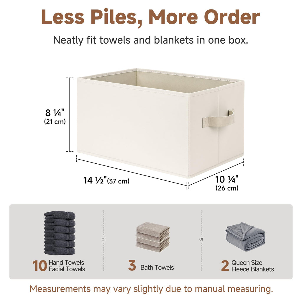 Bins, Beige (Cottlyn Fabric), 3-Pack, Large