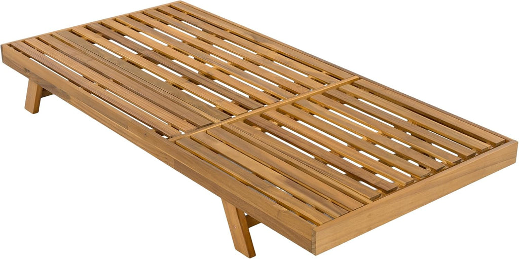 Acacia Wood Chaise Lounge Chair Outdoor Set of 4, Adjustable Backrest Sun Lounger Recliner, Patio Outdoor