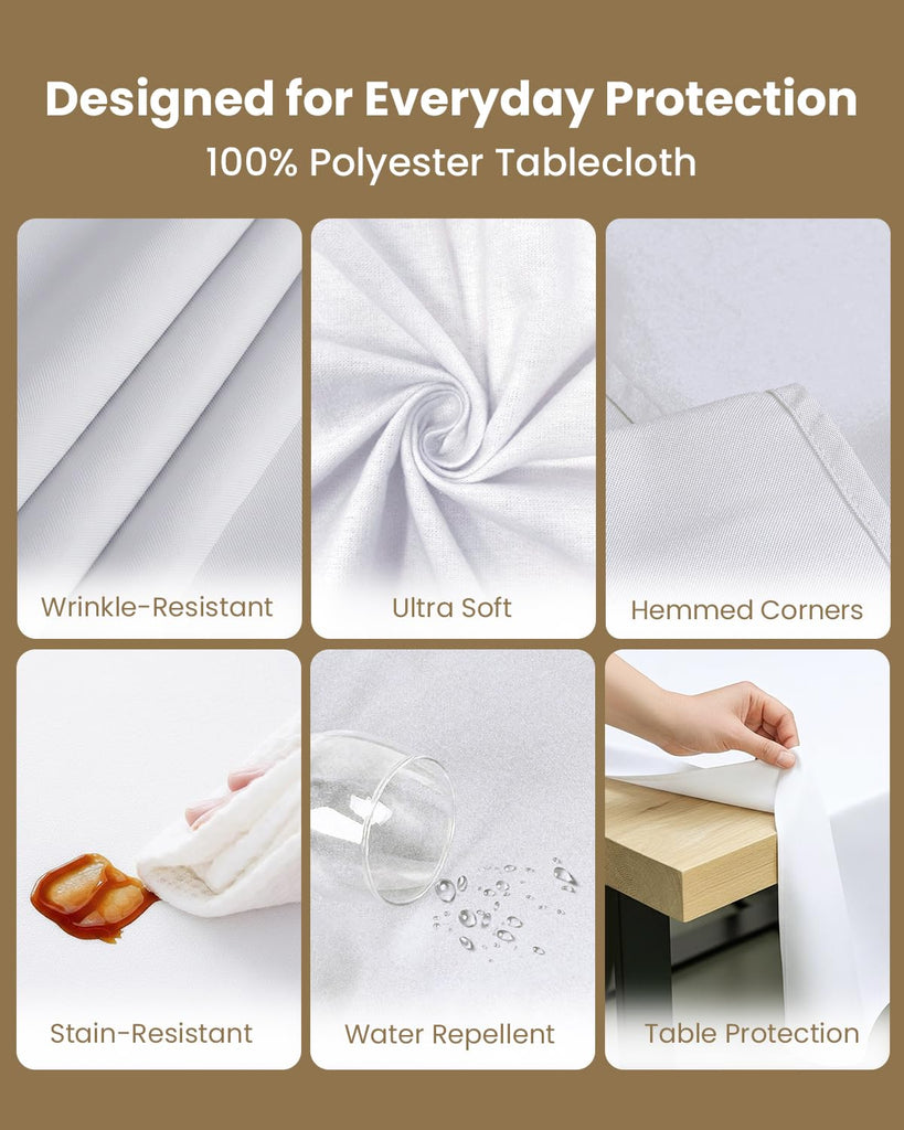Rectangle Table Cloth 2 Pack [60x120 Inches, White]