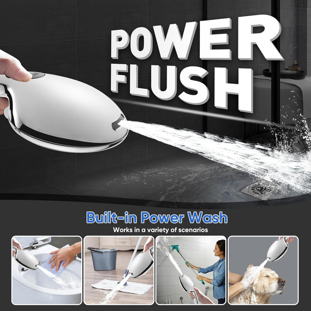 9-Function Shower Head with Built-in Power Spray, 1.8 GPM Water Saving ON/OFF Toggle Switch