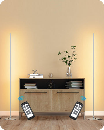 2 Pack 57.5" Corner Lamp with Remote, Stepless Dimmable & 7 CCT