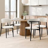 Dining Chairs Set of 4, Modern Fabric Upholstered Metal Kitchen Chairs for Dining Room, Beige