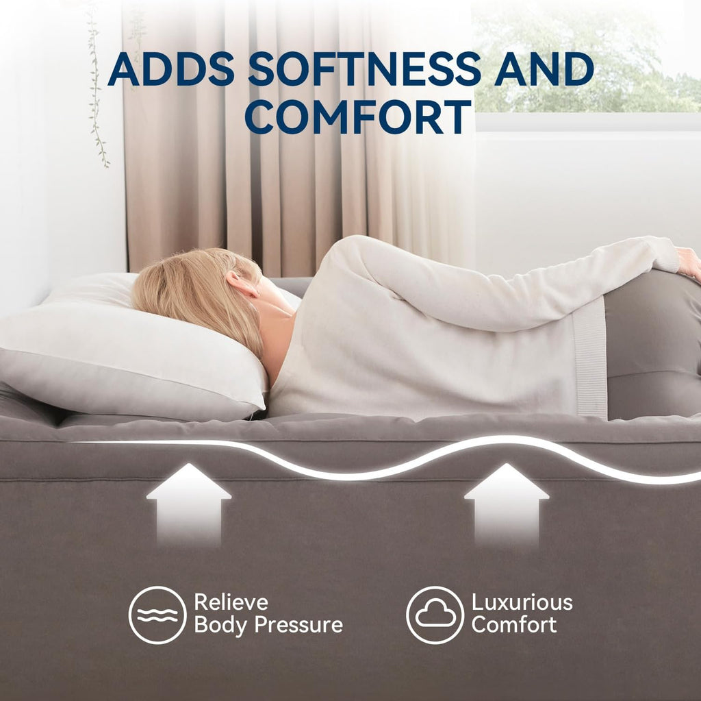 Dual Layer 5 Inch Memory Foam Mattress Topper King Size, 2 Inch Gel Memory Foam Plus 3 Inch 1450 GSM Down Alternative