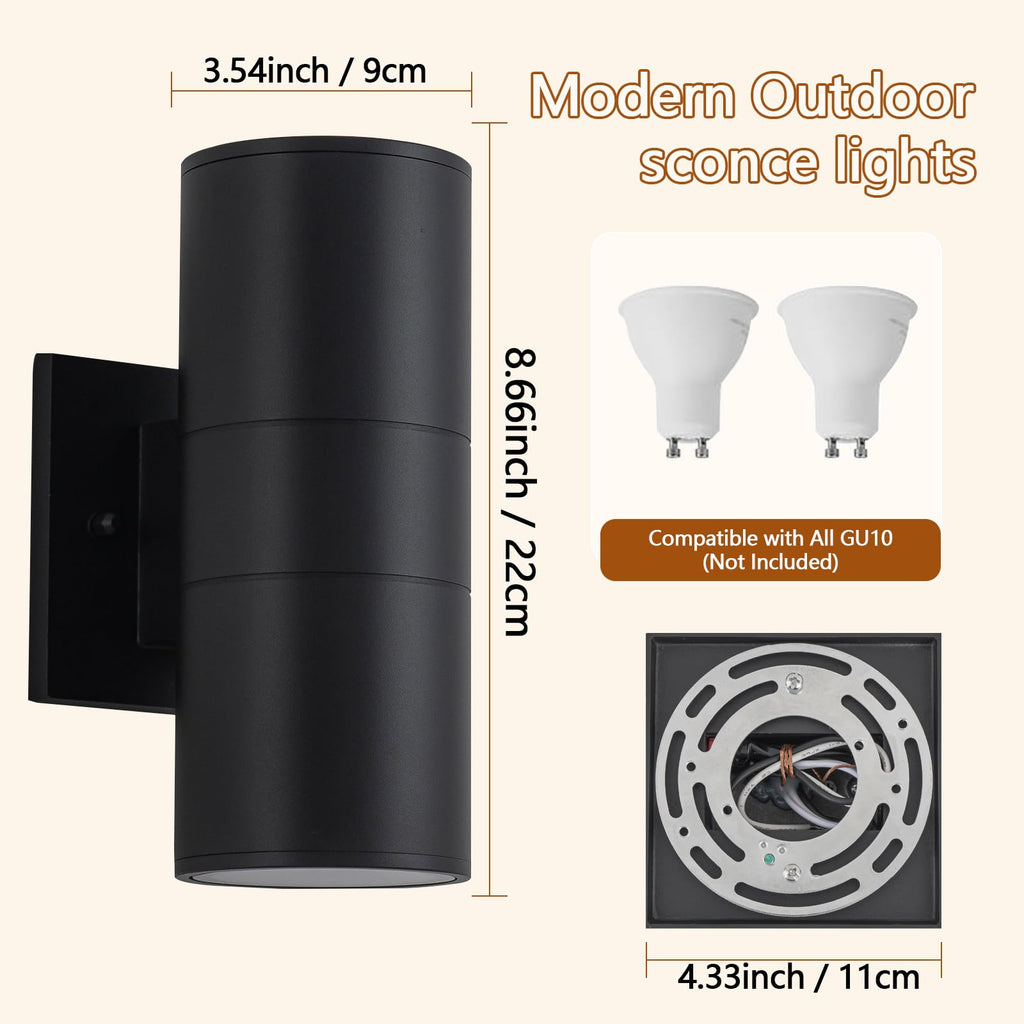 4 Pack Outdoor Sconce Lights, Modern Exterior