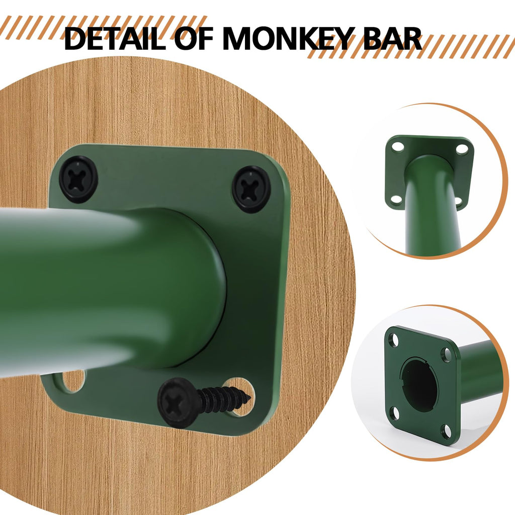 12 Pcs 16.5" Green Outdoor Monkey Bars for Playground