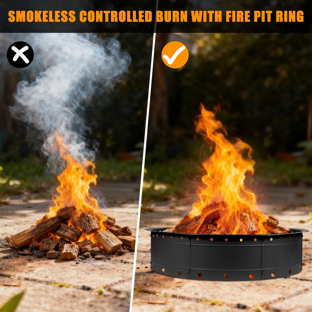 36 Inch Fire Pit Ring, Large Outdoor Campfire Pit