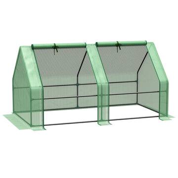 5.9' x 3' x 3' Mini Greenhouse Portable with Zippered Doors Green