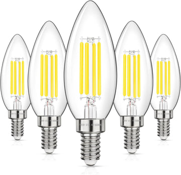 E12 LED Candelabra Light Bulbs 40W Equivalent Daylight White 5000K