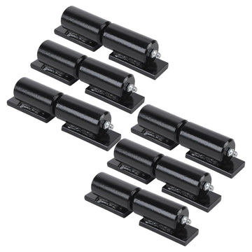 Barrel Gate Hinges, 5 Inch, 450 lbs Load Capacity, Black, 6-Pack