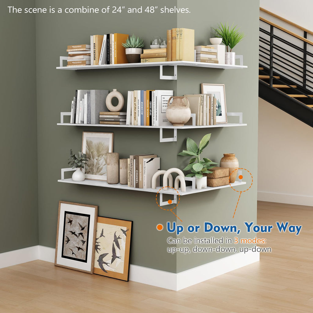 24 Inch Wall Bookshelf, Floating Shelves Bathroom Over Toilet