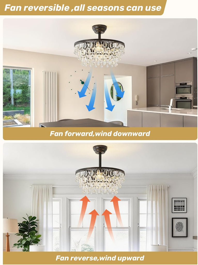 Crystal Fandelier Ceiling Fan with Light