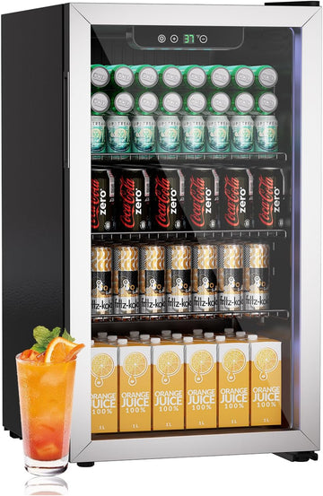 3.1 Cubic Feet Mini Fridge,110 Can Freestanding Beverage Refrigerator with Glass