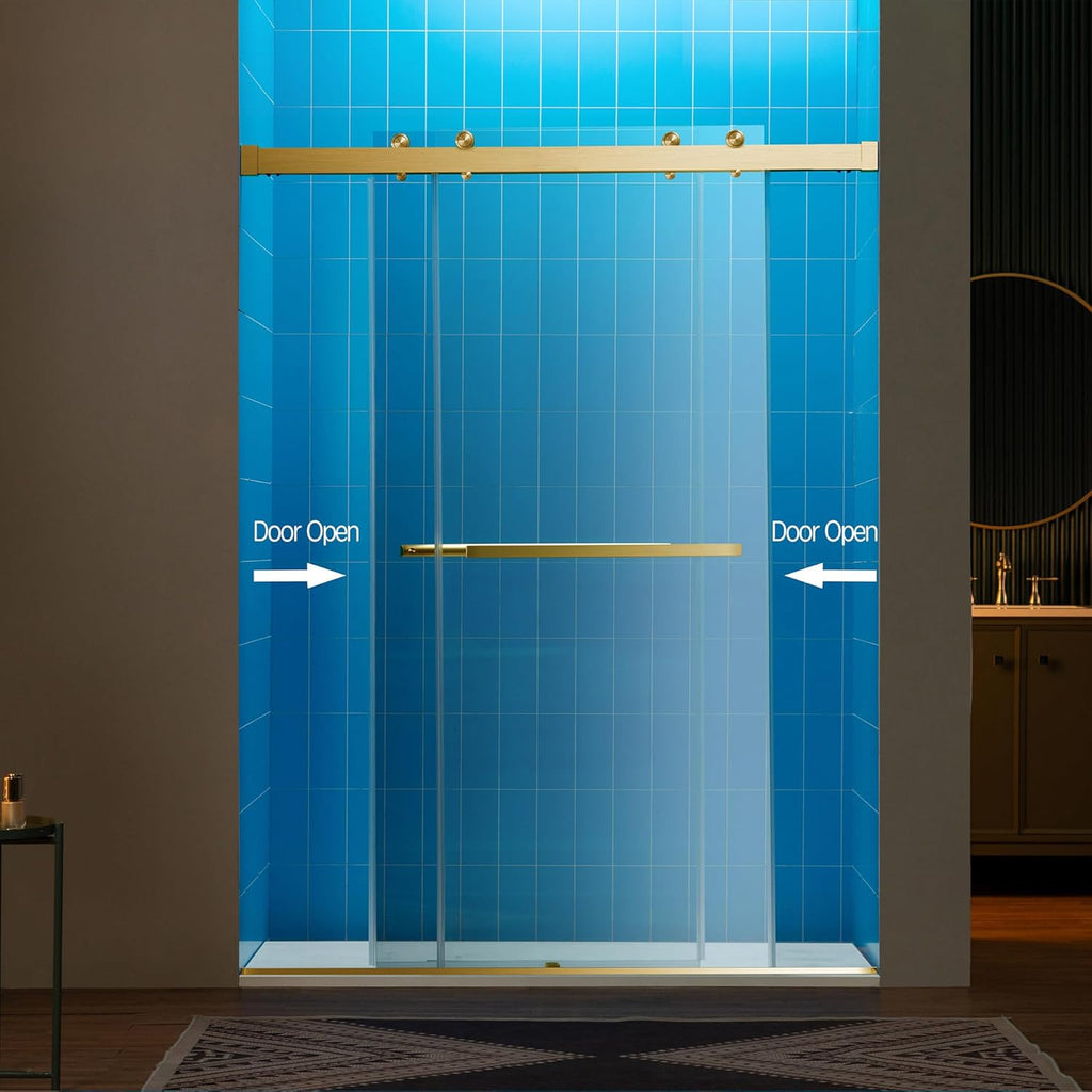 56-60" W x 80" H Frameless Double Sliding Soft-Close Shower Door