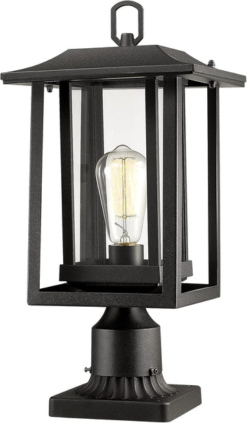 Outdoor Post Light, Large Exterior Lamp Post Light Pier Mount Lantern with Base