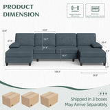 Sectional Couches for Living Room, U-Shaped Sofa with Chaise, 4-seat Large Sectional Modern Couch for Living Room