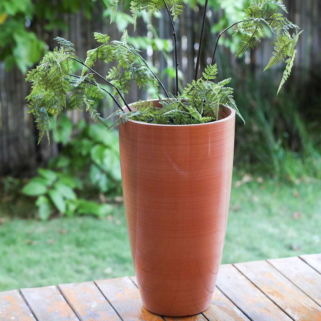 Front Porch Decor Lightweight Large Planter for Indoor Outdoor Terracotta-Look Finish Tall Flower Pot for Porches