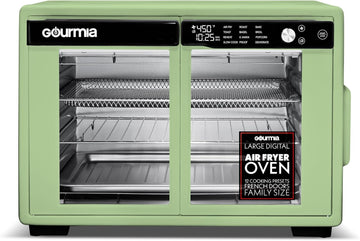 French Door Air Fryer Oven - 37 Qt Large Capacity Convection Toaster Oven, FryForce 360°, Digital Di