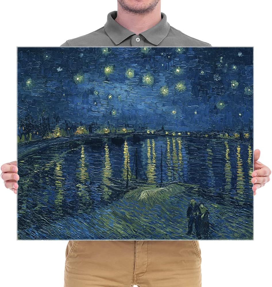 Starry Night Over the Rhone by Van Gogh Classic Oil Paintings Reproduction Modern Seascape Giclee Canvas Prints