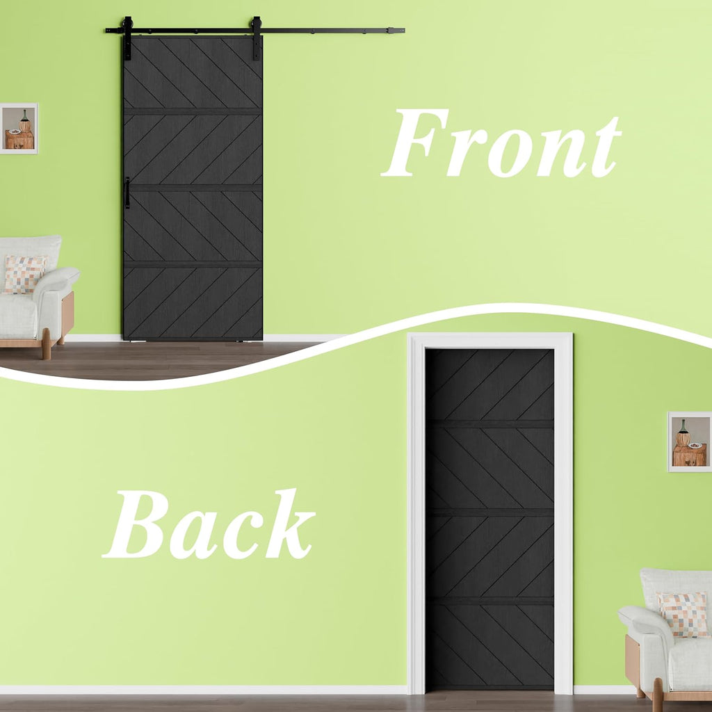 30in X 84in Sliding Barn Door, MDF, with Waterproof Surface, DIY Assemble, Pre-drilled Barn Door Sla