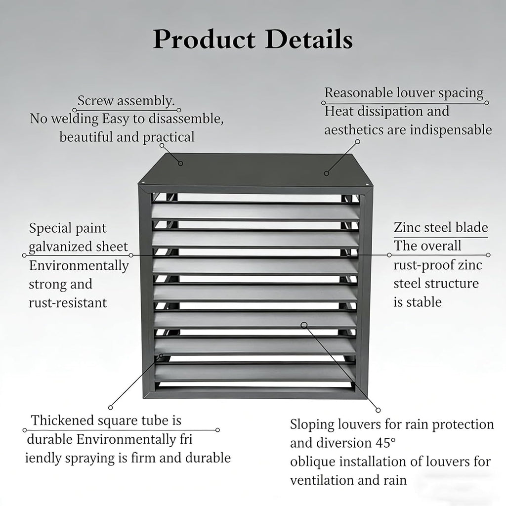 Aluminum Alloy Air Conditioner Privacy Fence, Freestanding Outdoor AC Screen Cover, Weatherproof Rust-Proof