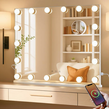 Vanity Mirror with Lights, 23.6" Hollywood Makeup Mirror White