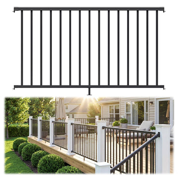 1 Pack 36 in x 6 ft Aluminum Porch and Deck Railing Kit Without Post