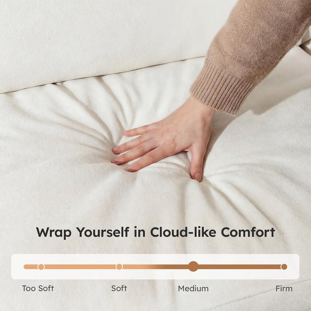 Oversized Modular Sectional Sofa, Boneless Cloud Couch with L-Shaped Chaise, Upholstered Deep Seat Comfy Couch , No