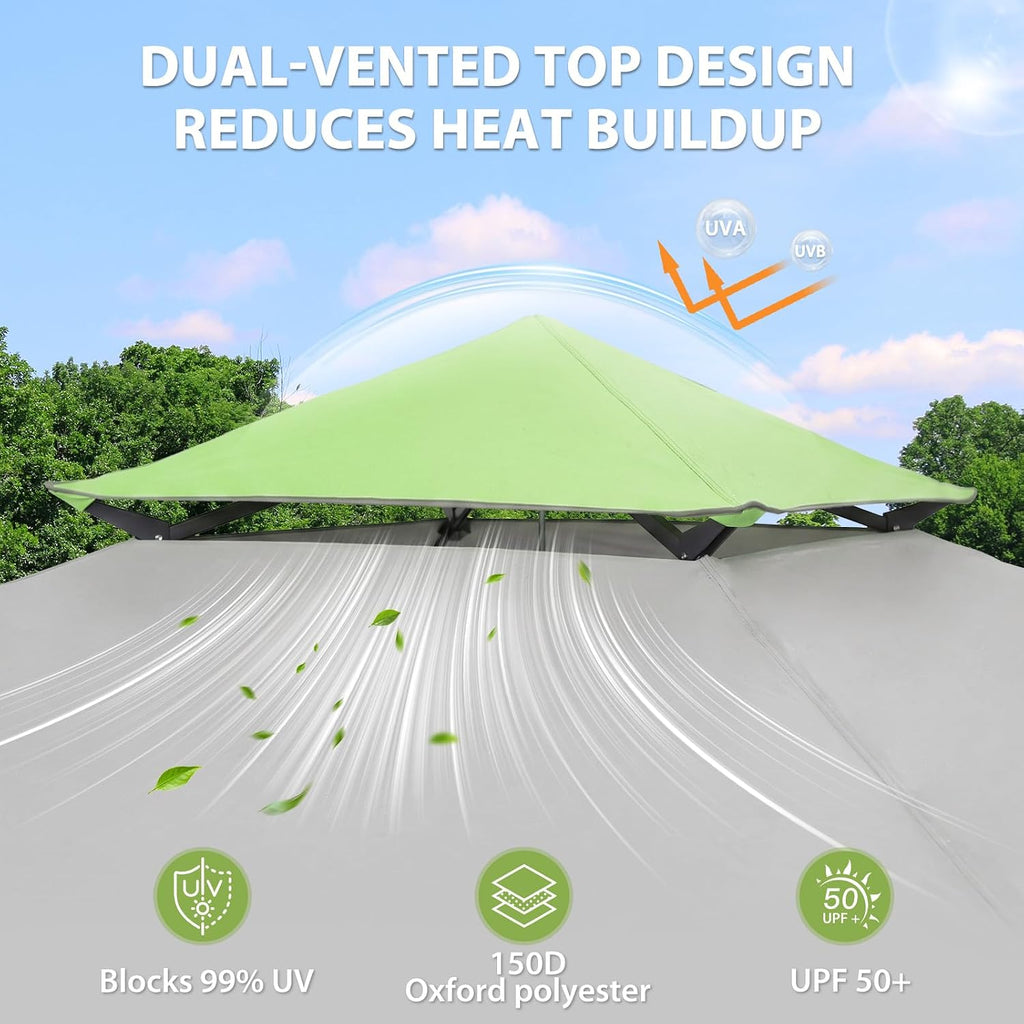 13x13 Straight Leg Pop Up Canopy Tent Instant Outdoor Canopy Easy Single Person Set up Folding Shelter w/Auto Extending
