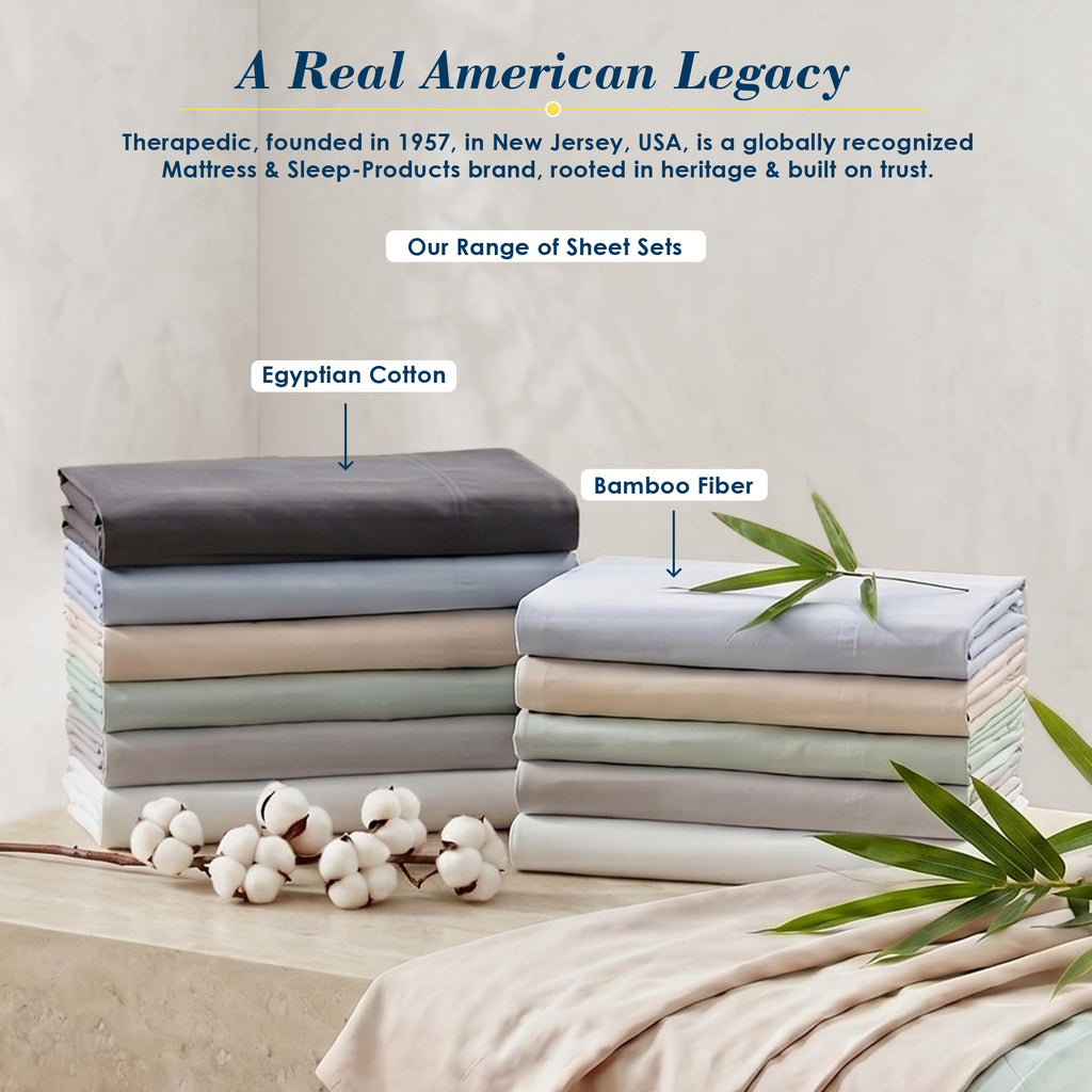 100% Egyptian Cotton 7 Piece Split King Sheets Set (Dove)