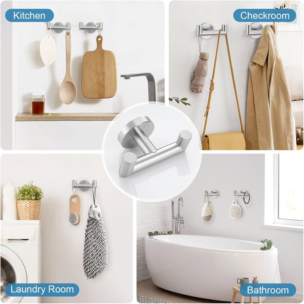 Brushed Nickel 5 Pieces Towel Bar Set Bathroom Hardware Set Upgraded Towel Hooks,Towel Holder Set Stainless Steel