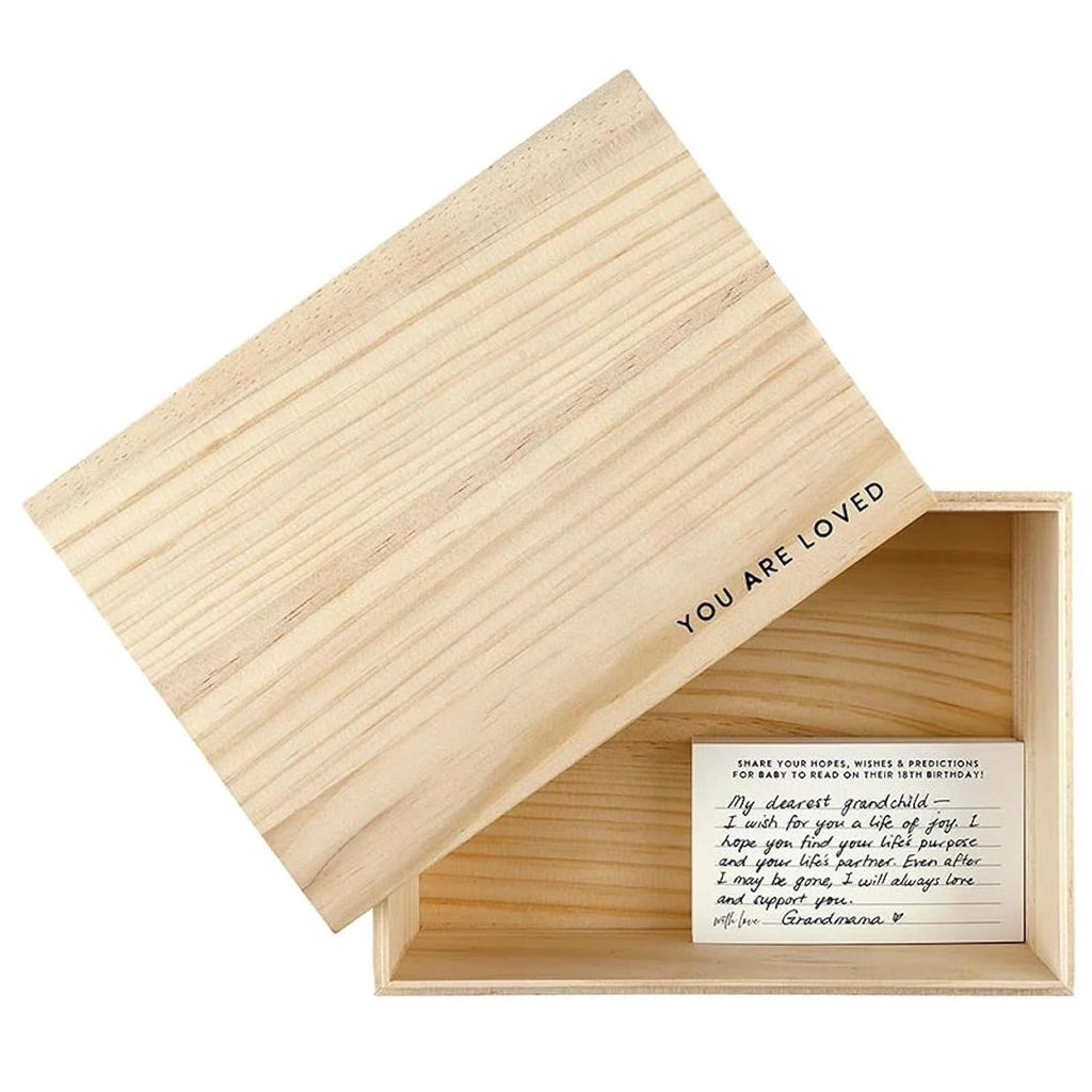 Keepsake Box Pine Wood Memory Storage Case for Time Capsule Notes Gift 7" x 10", You are Loved