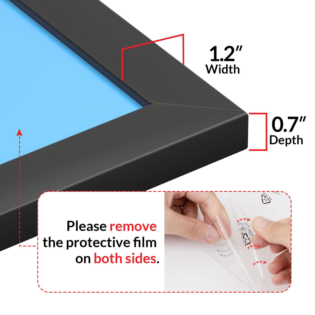 27x40 Picture Frame for Wall Display, 27x40 Black Picture Frame with HD Plexiglas, 27 x 40 Poster Frame 1 Pack
