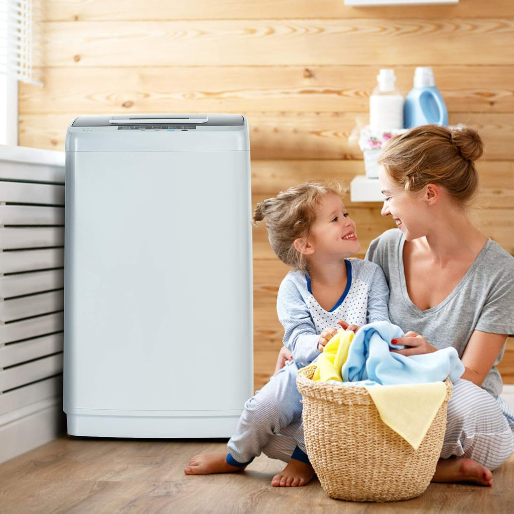 Portable Washing Machine, 2-in-1 Laundry Washer and Spin Combo with 10 Programs, 8.8lbs Capacity, Drain Pump and LED