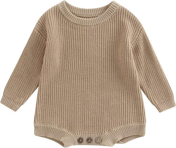 Baby Boy Girl Fall Winter Clothes Chunky Knit Sweater Romper