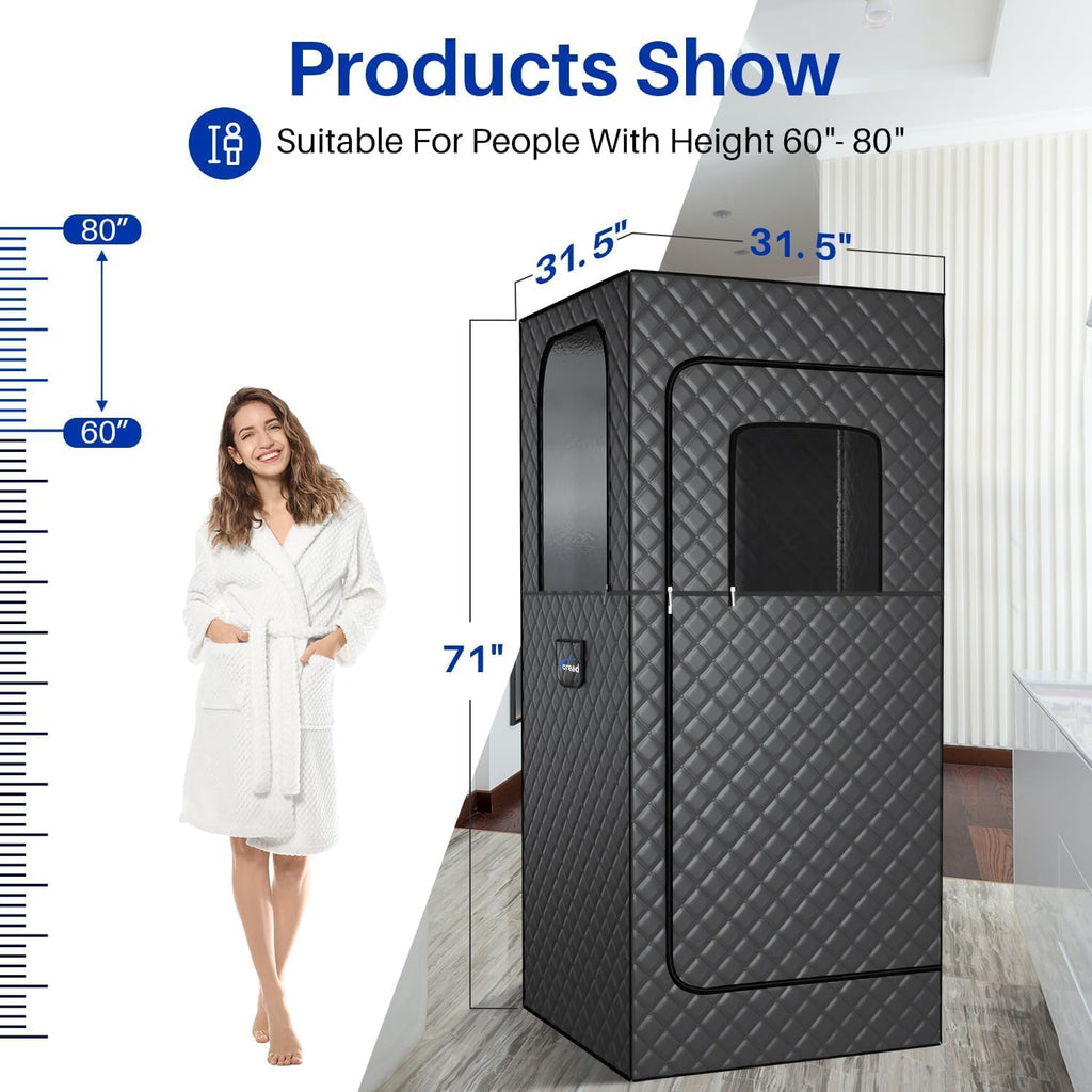 Portable Steam Sauna Tent for Home, Full Size Sauna Box Portable Sauna for Home, 9 Adjustable Heat Levels