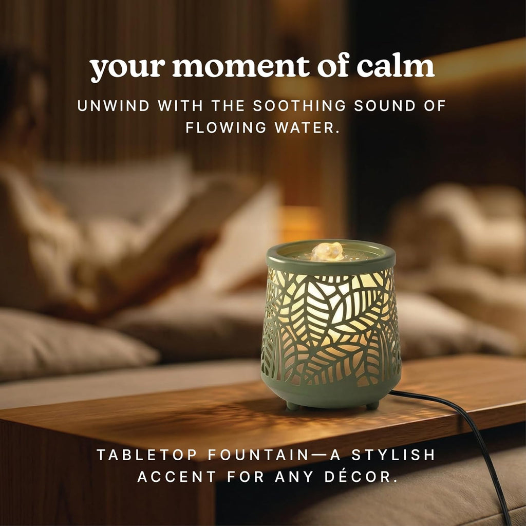Indoor Relaxation Fountain with Light & Natural Sound, Tabletop Water Fountain or Office, Small Indoor Water Fountain
