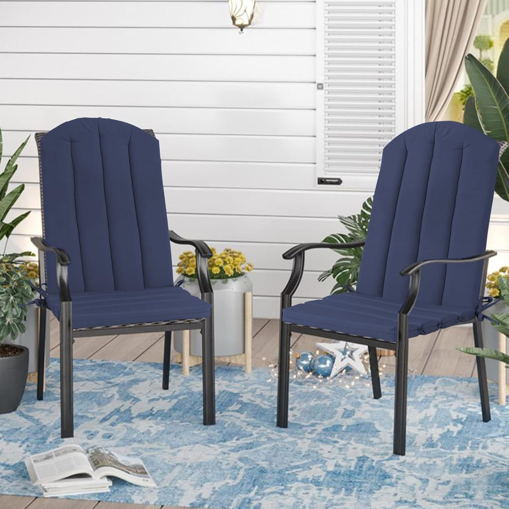 Adirondack Chair Cushion Set of 2 Indoor Outdoor Furniture Cushions Rocking Chair Cushions with Straps Replacement