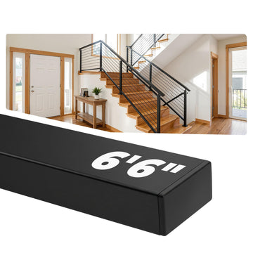 6'6" Stainless Steel Black Handrail for Cable Railing System Deck Railing