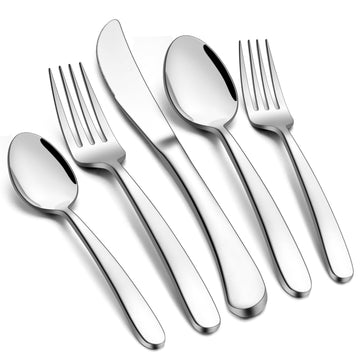 Heavy Duty Silverware Set for 4, 20-Piece Stainless Steel Flatware