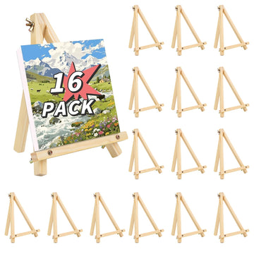 16 Pack 9 Inch Easel for Painting, Wooden Easel Stand Canvas Stand