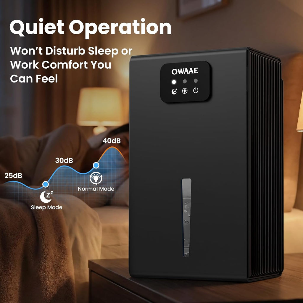 Dehumidifier, 1000 sq.ft Quiet Dehumidifiers for Home Bedroom Bathroom Basement with 95oz Water Tank, Sleep Mode