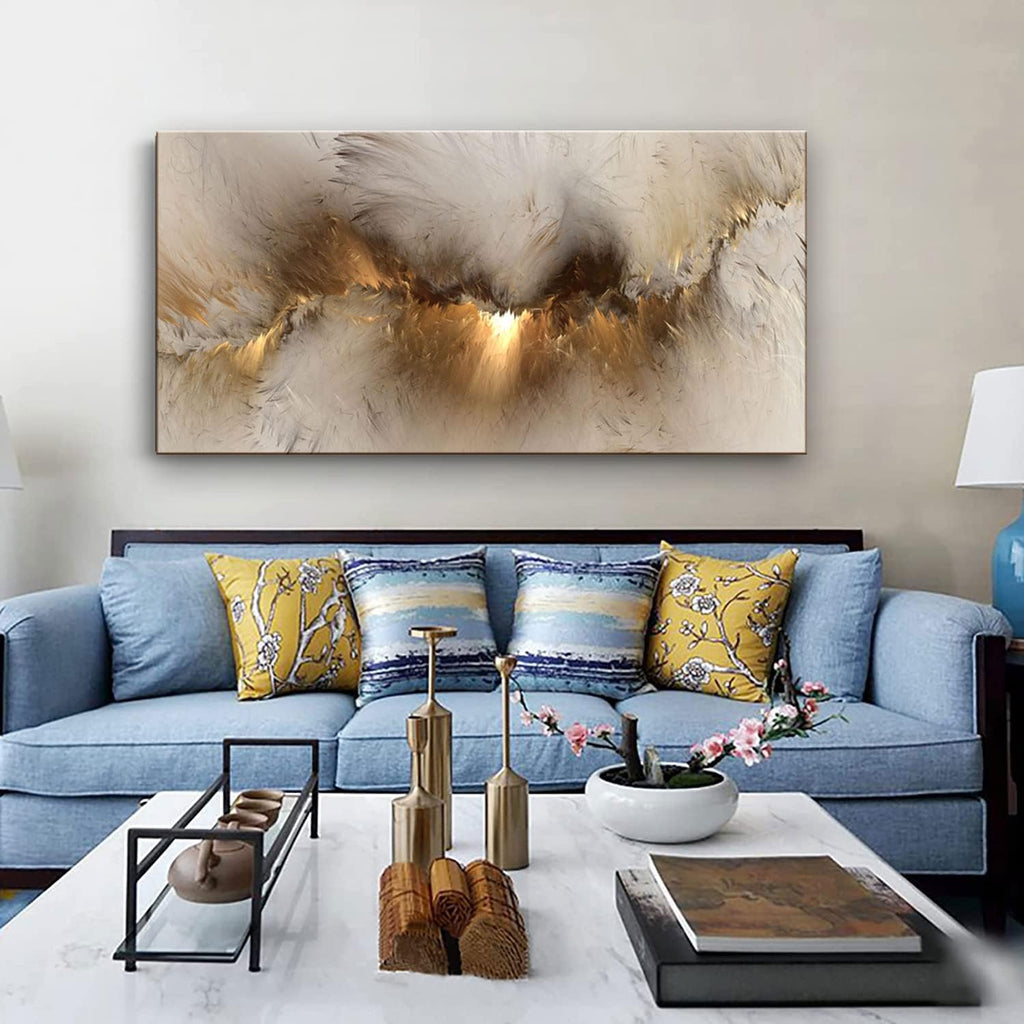 Large Framed Abstract Gold Marble Texture Canvas Wall Art Tindal Effect Decor Picture Black Gold Cloud Prints